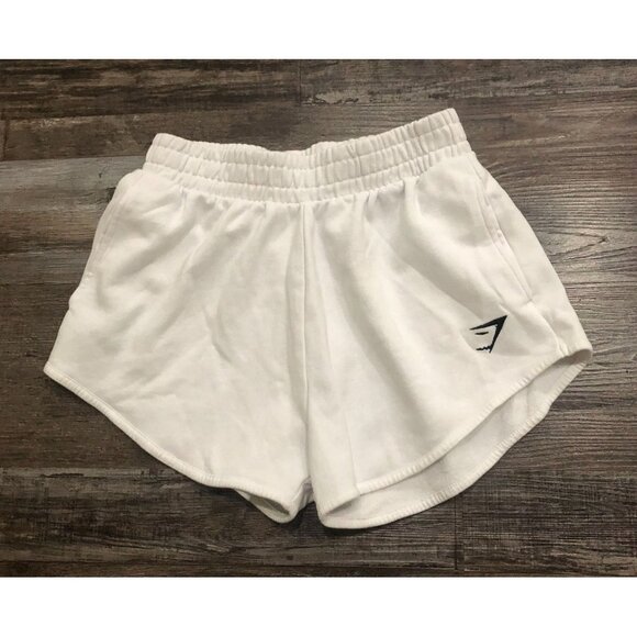 Gymshark Womens Small White Fleece Comfy Athletic Shorts - Picture 1 of 5